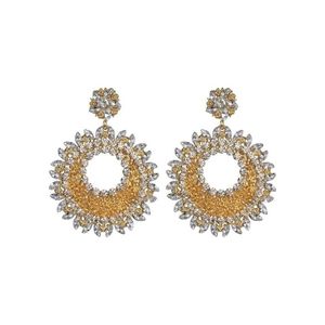 Oversized Hollow Round Alloy Drop Earrings